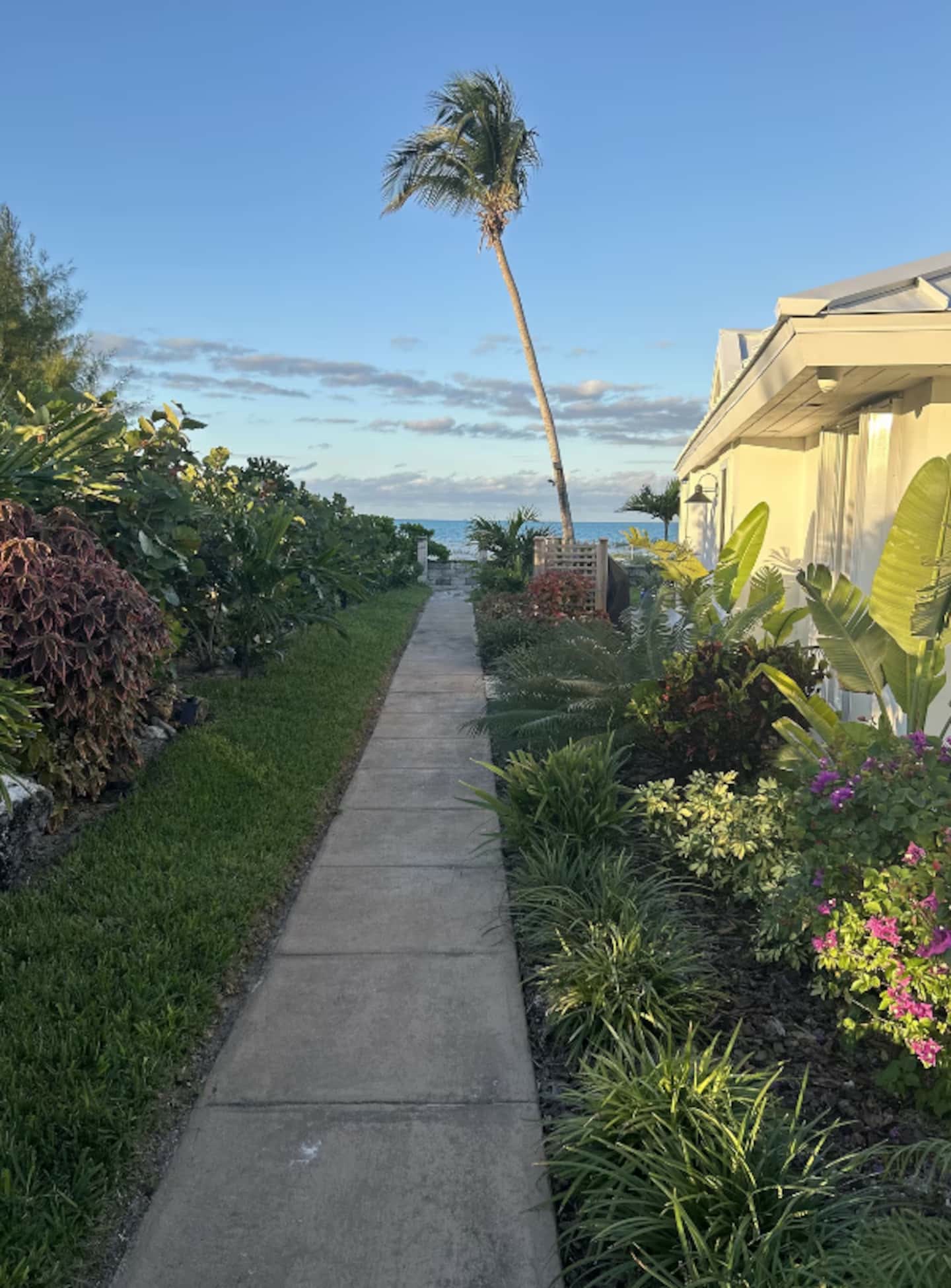 Garden path from villa toward the beach